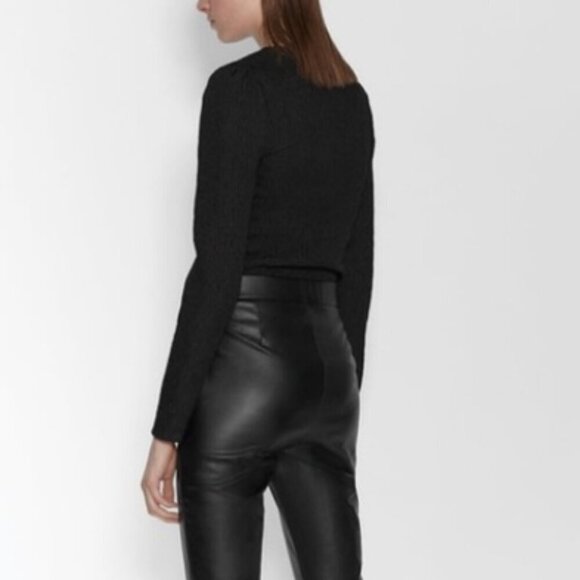 ZARA | Square Neckline Textured Long Sleeve Bodysuit | Sz. S - Picture 4 of 10